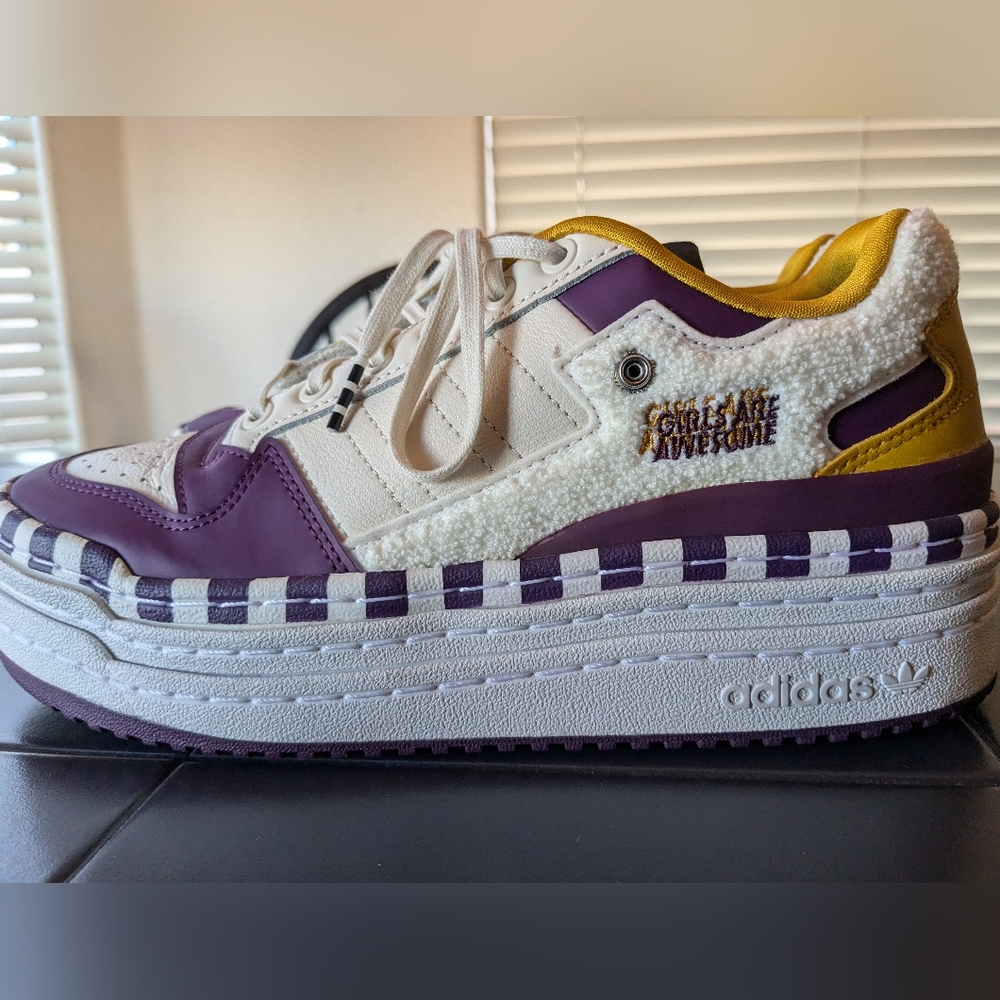 Size 9 - adidas Girls Are Awesome x Triple Platforum  White Purple No Box